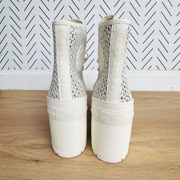 ⭐Converse Chuck 70 De Luxe Heel Platform Knit 7.5 Men Shoes Egret Boots A07535C⭐ - Picture 4 of 9